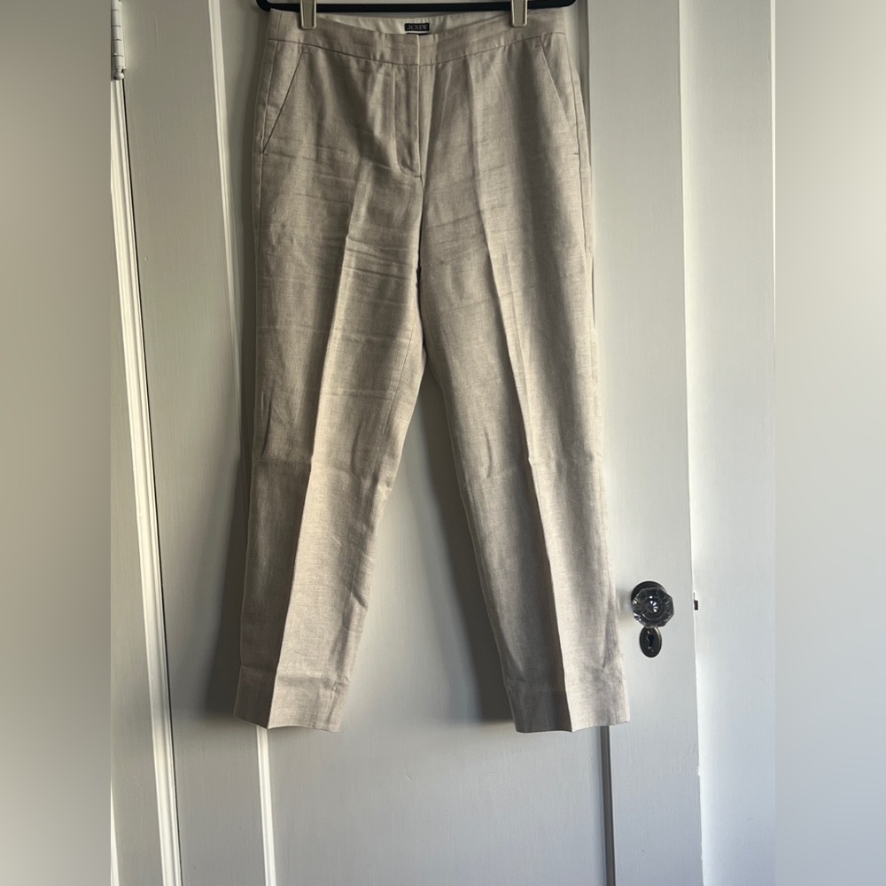 J.Crew Kate Beige Linen Trousers - Size 8 - Like New